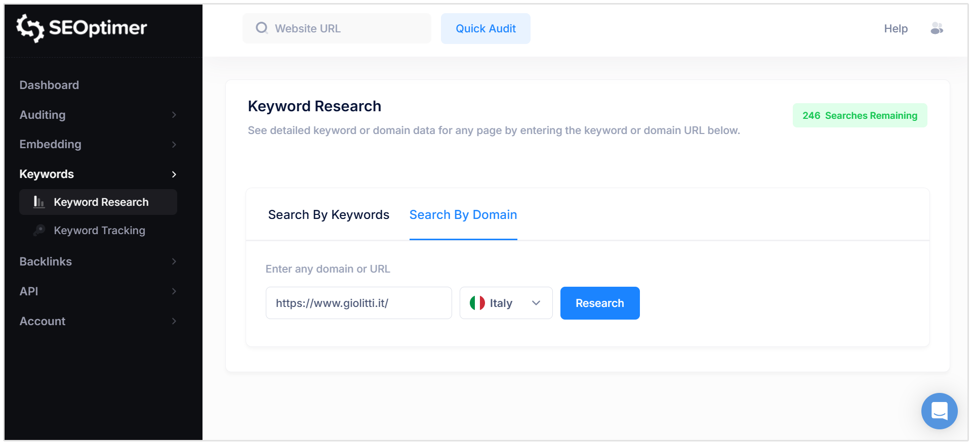 Search by domain example